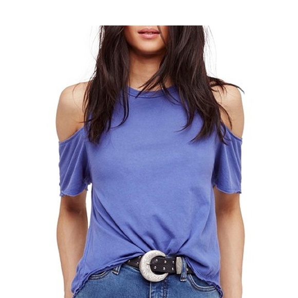 FREE PEOPLE Taurus Cold‎ Shoulder Tee - Picture 1 of 4